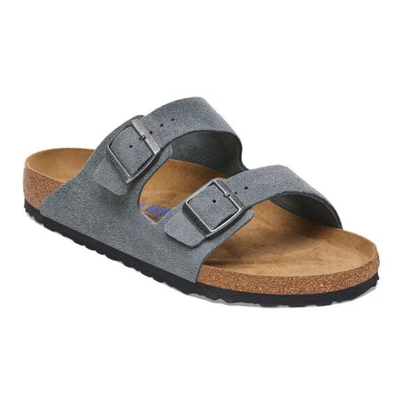 Birkenstock Arizona Soft Footbed Suede Sandal - Basalt Gray 1029790 main image 4